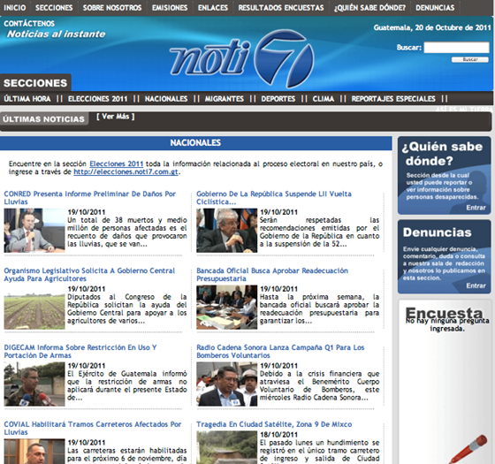 Noti 7: Desarrollo de sitio para noti7.com.gt